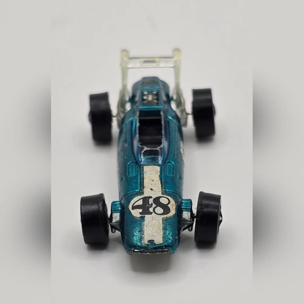 Redline Hot Wheels Indy Eagle Aqua Black Interior 1969 Hong Kong GUC